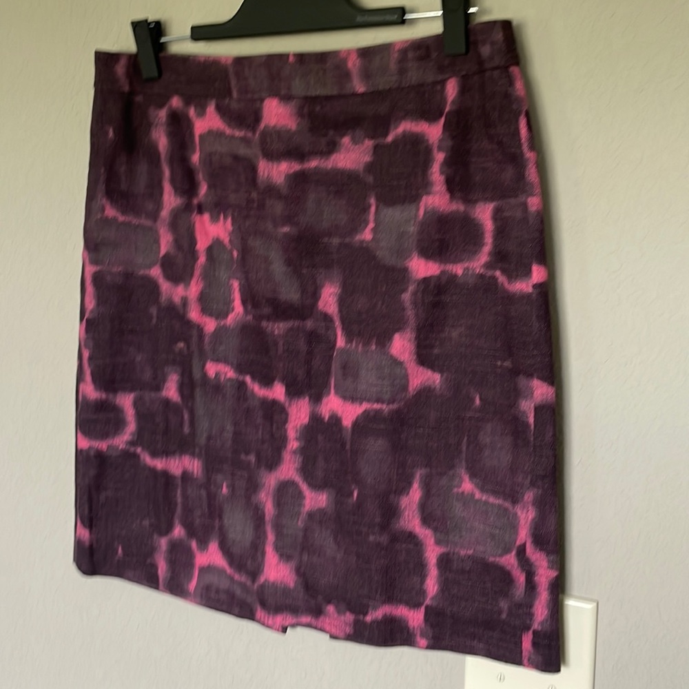 JCrew purple and pink tie-dye style skirt